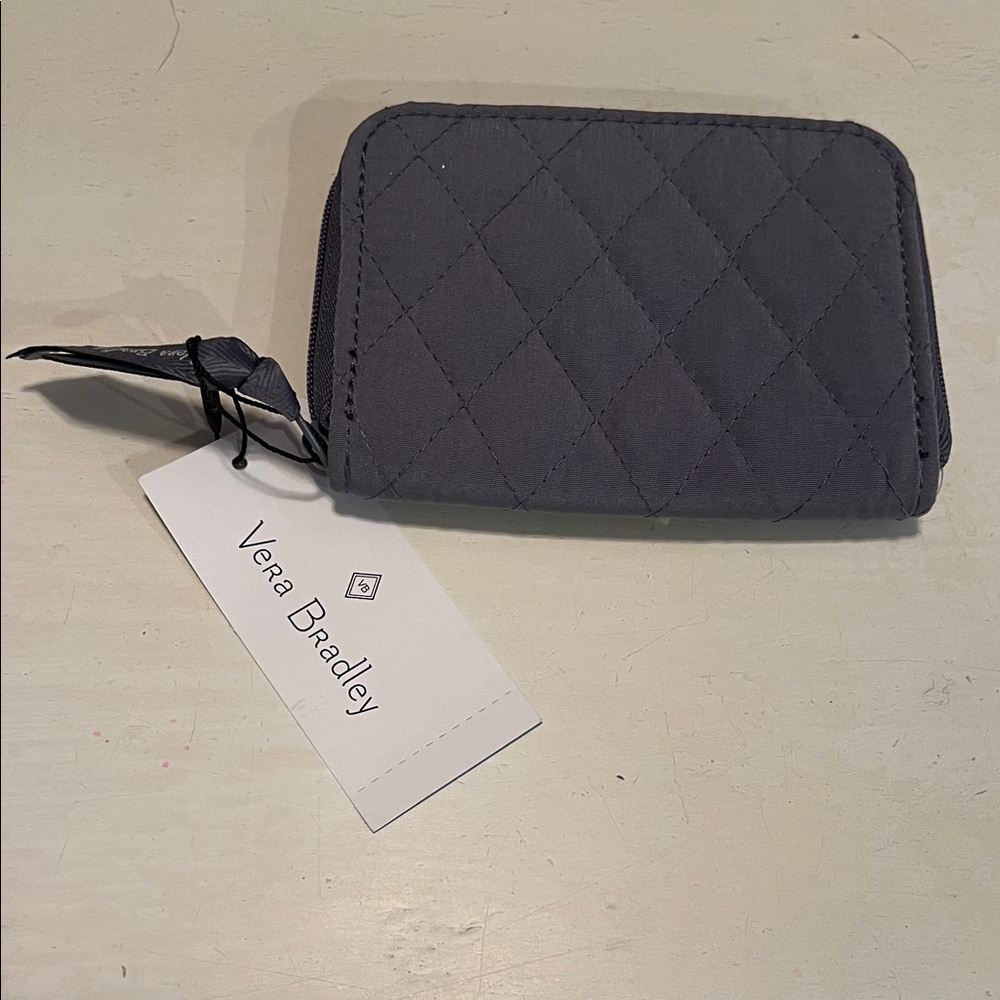 Vera Bradley RFID Charcoal Quilted Card Holder New With Tags
